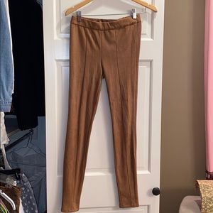 Brown suede leggings